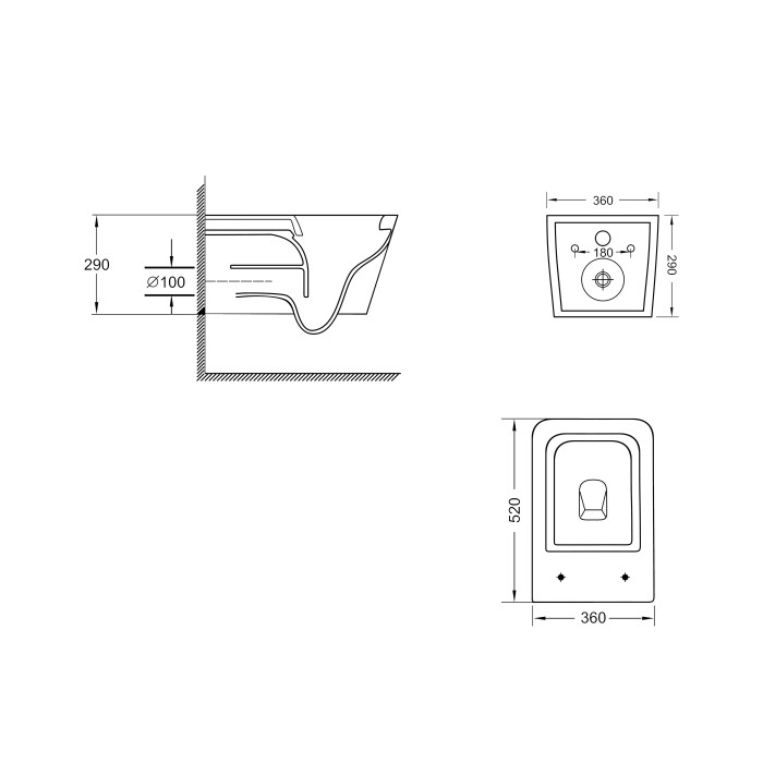Унітаз підвісний Qtap Crow безобідковий з сідінням Soft-close QT05335170W (QT05335172W)