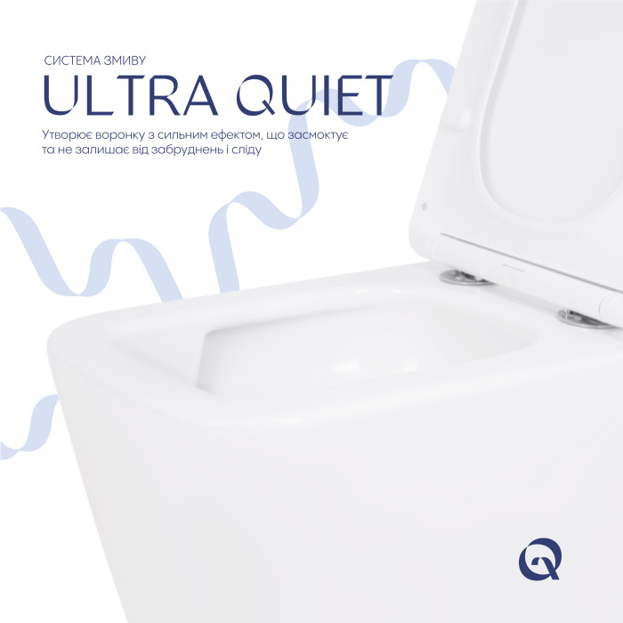 Унітаз підвісний Qtap Crow безобідковий з сідінням Soft-close QT05335170W (QT05335172W)