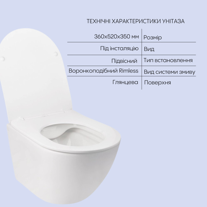 Комплект Qtap Jay 2 в 1: унітаз підвісний Rimless + біде підвісне (QT07335176W47433)