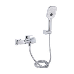 Змішувач для ванни Qtap Tern (c душевым гарнитуром) QTTER259CRM47586 Chrome (QTTER259CRM47586)