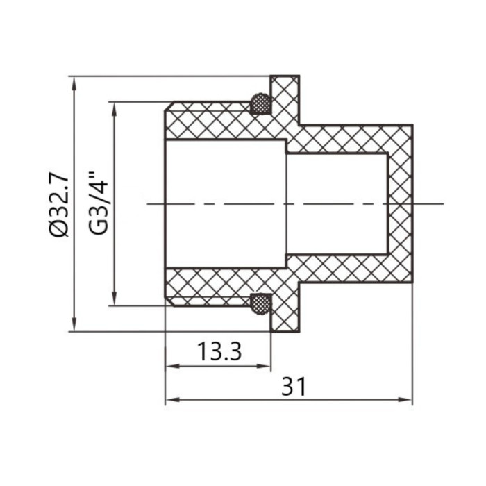Заглушка PPR Thermo Alliance з різьбою 20х3/4" ЗР (DSD102)