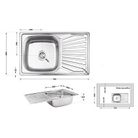 Кухонна мийка Brinex 7848 0,8 мм Satin (BRIN7848SAT08) (BRIN7848SAT08)