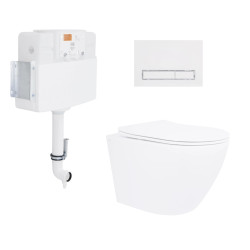 Готове рішення Qtap для ванної кімнати: Унітаз напольний Robin Ultra Quiet QT13223381AW + інсталяція QT0122490S+ клавіша QT0111M08V1384W (QT13223381AW48022)