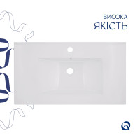 Комплект Albatross: Раковина врізна меблева 820x460x180 мм, White, прямокутна + Донний клапан Pop-up PU02O (QT01113080CW148475)