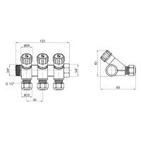 Коллектор SD Plus 3/4" 3 выхода SD230W3 (SD230W3)