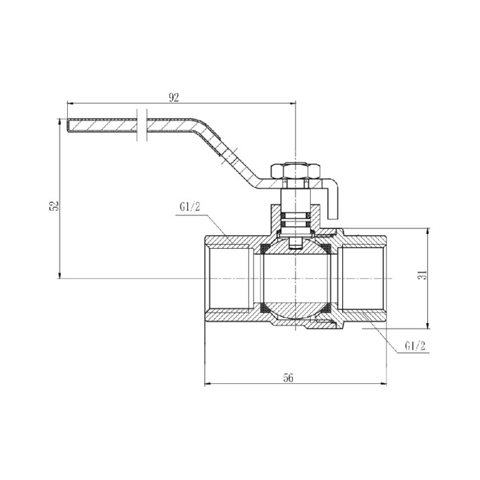 Кран кульовий SD Forte 1/2" ВР для газа (ручка) SF600G15 (SF600G15)