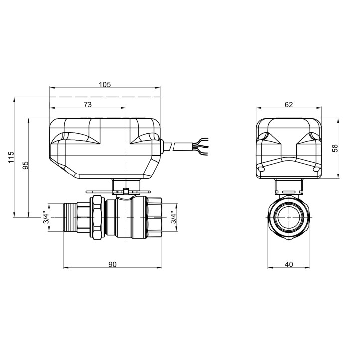 Кран кульовий зонний Icma 3/4" №341 (82341AE0553)