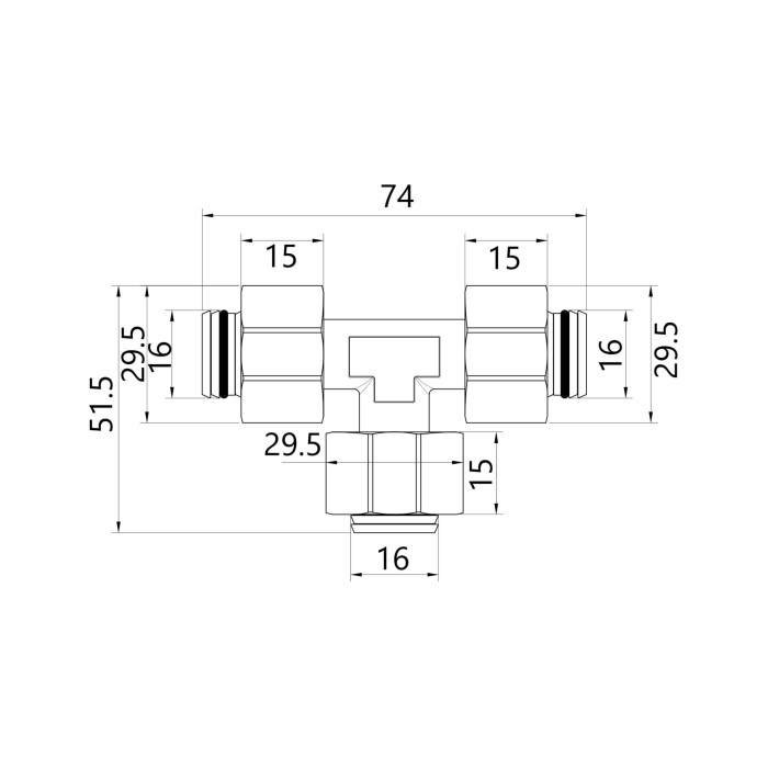 Трійник обтискний SD Plus 20 SD158W202020 (SD158W202020)