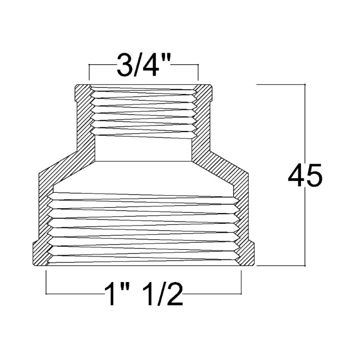 Муфта редукційна SD Forte 1" 1/2х3/4" ВВ SF3574020 (SF3574020)