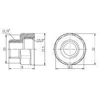 Перехід SD Forte 3/8"х3/4" ВЗ SF36096 (SF36096)