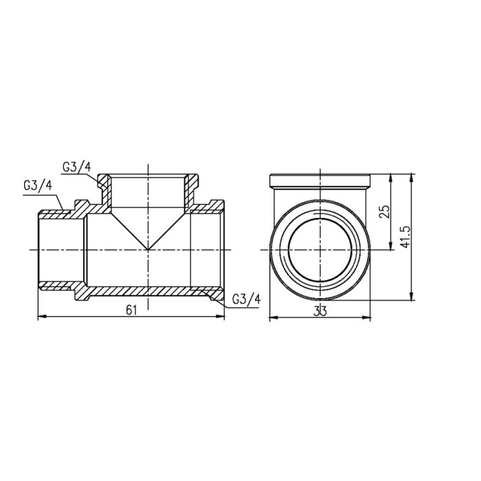 Трійник SD Forte 3/4" ВВЗ SF36320 (SF36320)