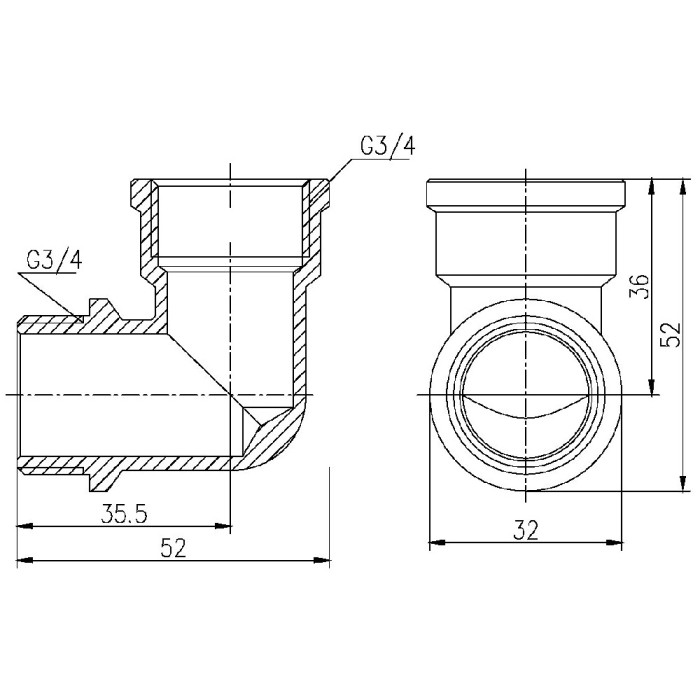 Кут SD Forte 3/4" ВЗ SF37220 (SF37220)