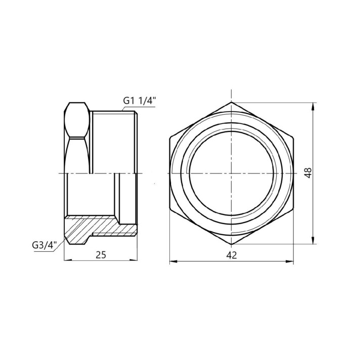 Футорка SD Forte 1" 1/4х3/4" ЗВ SF3743220 (SF3743220)