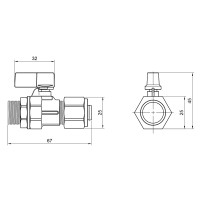 Кран кульовий обтискний SD Forte 16х1/2" ЗР SF262W15 (SF262W15)