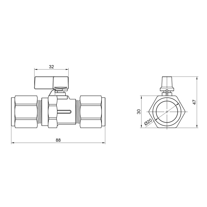 Кран кульовий обтискний SD Forte 20 SF263W20 (SF263W20)