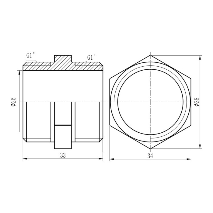 Ніпель SD Forte 1" посилений SF35825R (SF35825R)
