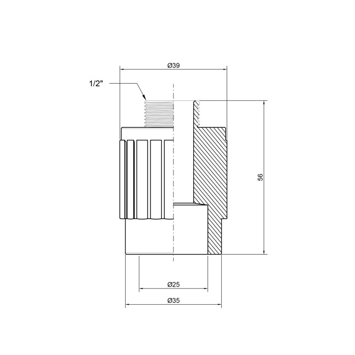 Муфта PPR Thermo Alliance 25х1/2" ЗР (DSB303)
