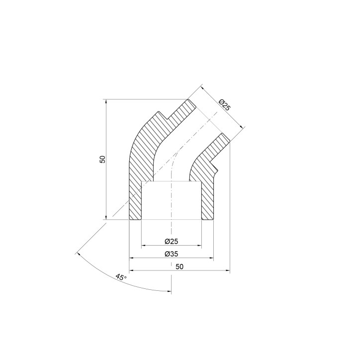Уголок PPR Thermo Alliance 25, 45° (DSE902)