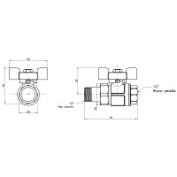 Кран кульовий "Американка" Icma 1/2" прямий №347 (87347AD11)