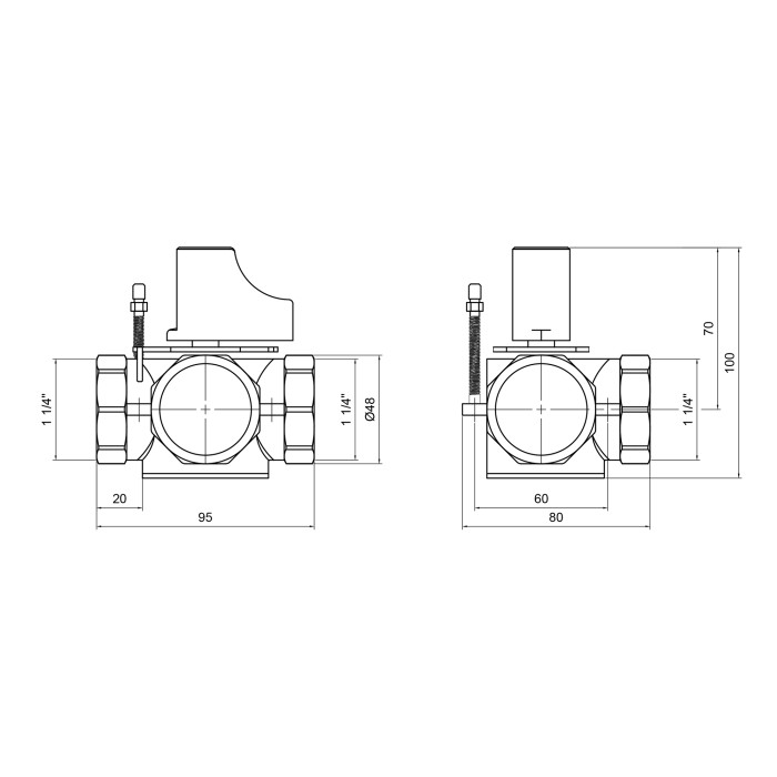 Клапан триходовий SD Forte 1" 1/4 ВР ручний SF363W32 (SF363W32)