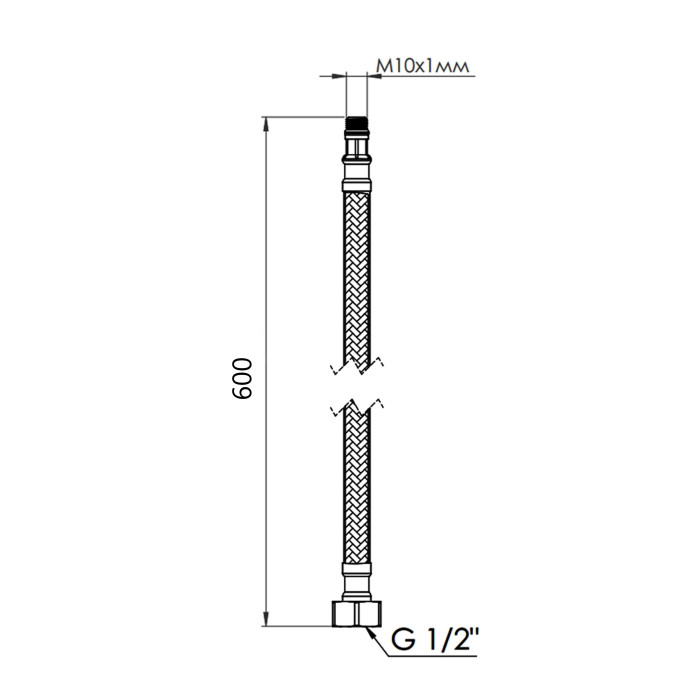Гнучка підводка для води SD Forte М10 60 см (пара) SF390W60 (SF390W60)