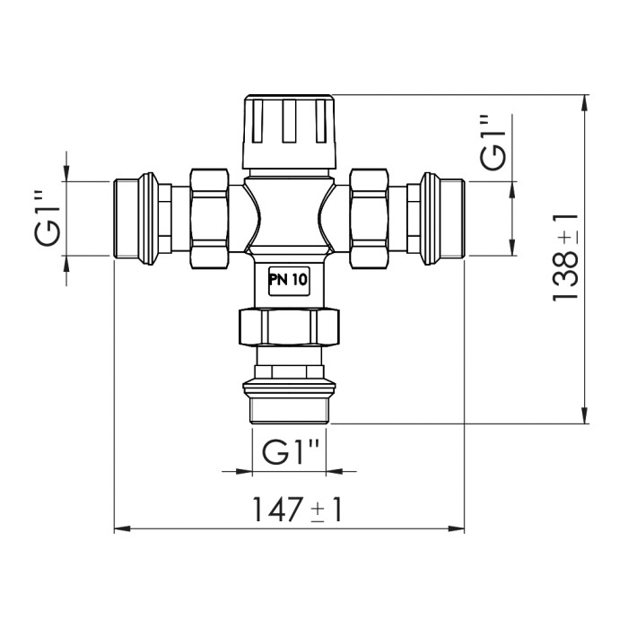 Смеситель термостатический SD Forte 1" SF010W25 (SF010W25)