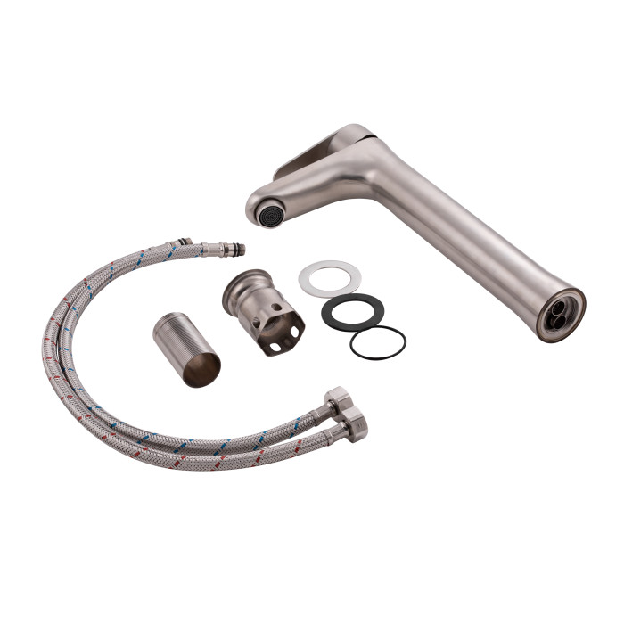 Змішувач для раковини Lidz Vida 001FH високий (k35) LDVID001FHNKS34955 Nickel (LDVID001FHNKS34955)