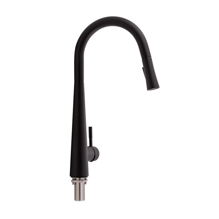 Змішувач для кухні Qtap Evicka з висувним виливом QTEVI9135103UB Black Matt (QTEVI9135103UB)