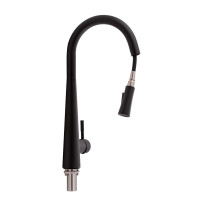 Змішувач для кухні Qtap Evicka з висувним виливом QTEVI9135103UB Black Matt (QTEVI9135103UB)