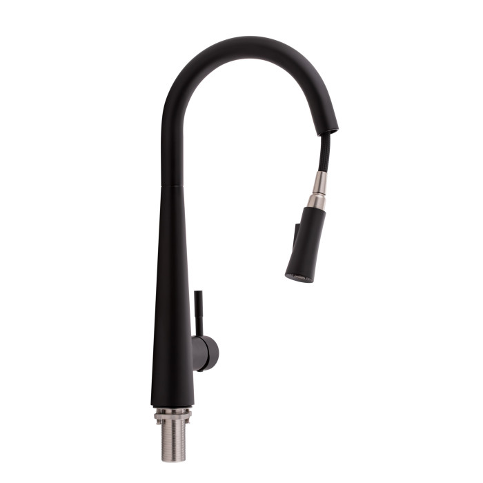 Змішувач для кухні Qtap Evicka з висувним виливом QTEVI9135103UB Black Matt (QTEVI9135103UB)