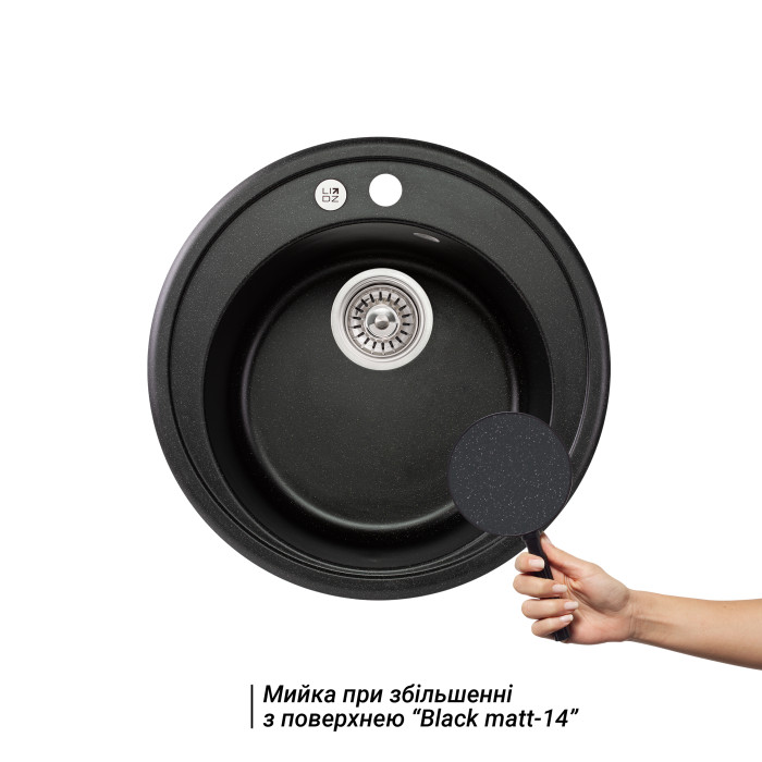 Кухонна мийка Lidz D510/200 BLM-14 (LIDZBLM14D510200) (LIDZBLM14D510200)