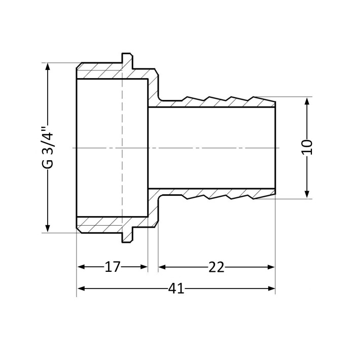 Штуцер SD Plus 10х3/4" ЗР SD4272010 (SD4272010)
