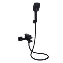 Змішувач для ванни Qtap Gemini (з душовим гарнітуром) QTGEM259BLM45682 Black Matt (QTGEM259BLM45682)