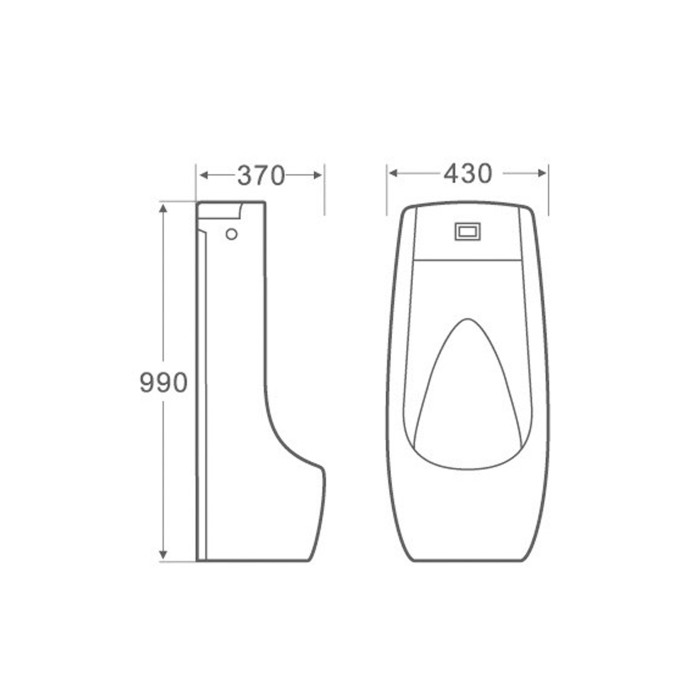 Пісуар підлоговий Qtap Scorpio з ІЧ-датчиком автоматичного змиву 430х370х990 White QT1488101HW (QT1488101HW)