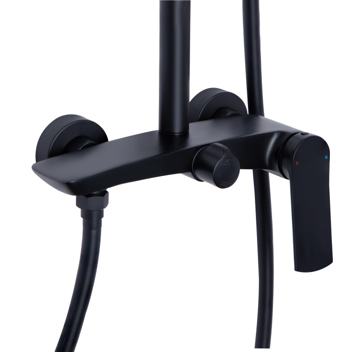 Душова система для душу Qtap Slavonice на два споживача QTSLA110BLM45914 Black Matt (QTSLA110BLM45914)