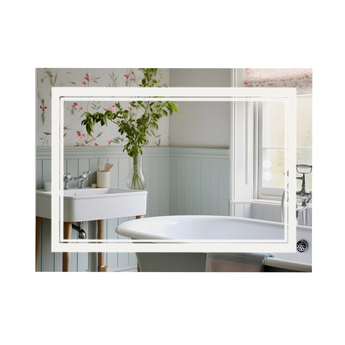 Дзеркало Qtap Cardinal 1000х700 з LED-підсвічуванням Touch, з антизапотіванням, з димером, рег. темп. кольору (3000-6500K) QT0478C10070 (QT0478C10070)