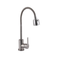 Змішувач для кухні Brinex Pure 015F41 з гнучким виливом   Nickel BRIPUR015F41NKL (BRIPUR015F41NKL)