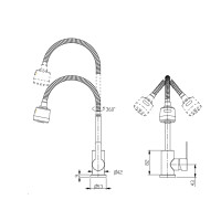 Змішувач для кухні Brinex Pure 015F41 з гнучким виливом   Nickel BRIPUR015F41NKL (BRIPUR015F41NKL)