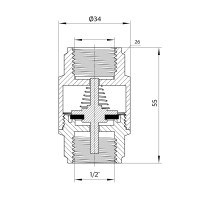 Зворотний клапан Thermo Alliance Forte 1/2"ВВ нікельований із латунним штоком TAF240W15 (TAF240W15)