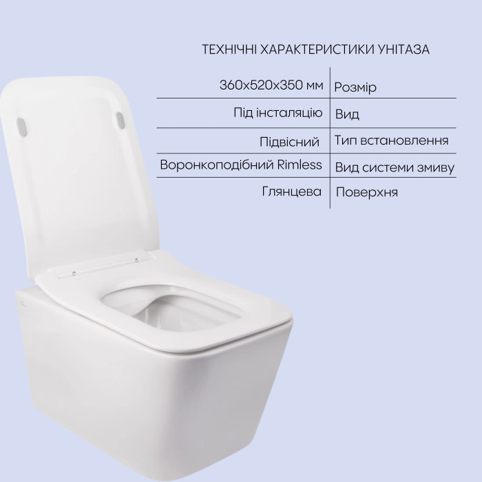 Комплект Qtap Crow 2 в 1: унитаз подвесной Rimless + биде подвесное (QT05335170W47434)