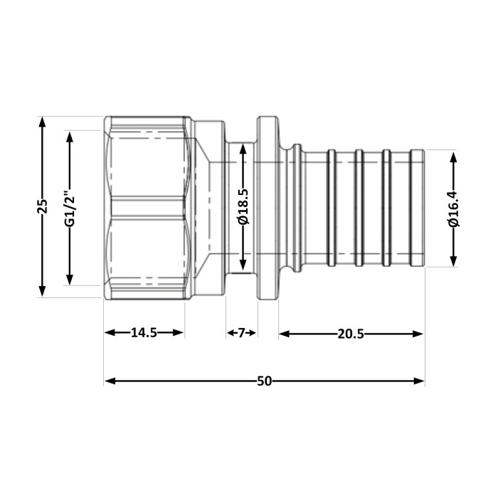 Перехідник під натяжну гільзу Icma №1033 d20х2,8-1/2"В 851033ADGW05 (851033ADGW05)