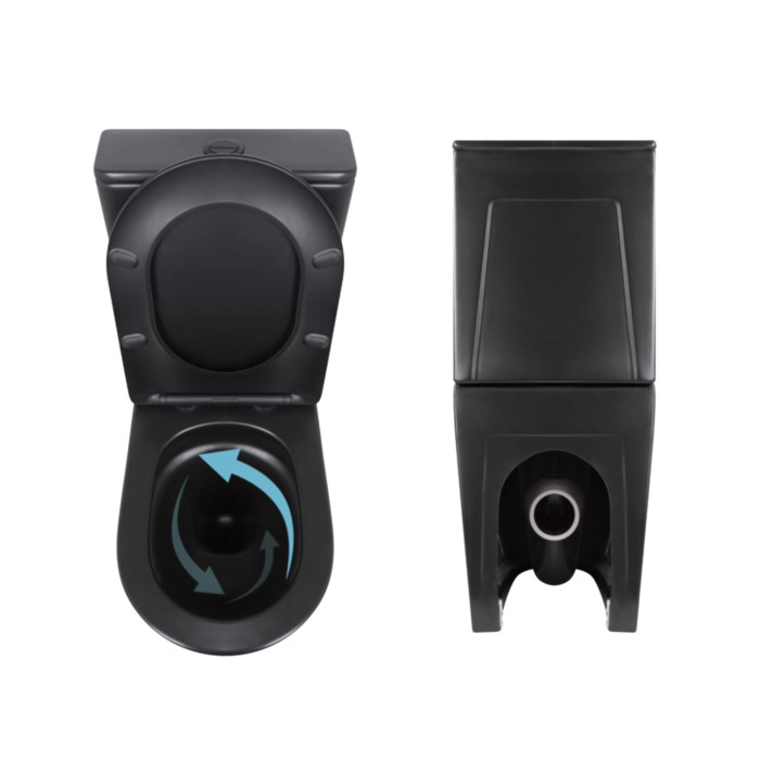 Акційний набір: Унітаз напольний Robin Ultra Quiet QT13226083AMB 660x360x855 Black + Біде напольне Robin QT13442141CMB 565x360x405 Black (QT13226083AMB47928)