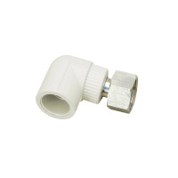 Уголок PPR с накидной гайкой Blue Ocean 25х3/4", 90° ВР с латунным штоком (BOECNF2502XXX)