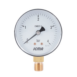 Манометр Icma 1/4" 0-4 бар, нижнє підключення №244 (91244AB04)