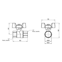 Кран кульовий SD Forte 1/2" ВР для газа (метелик) SF602G15 (SF602G15)