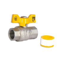 Кран кульовий SD Forte 1/2" ВР для газа (метелик) SF602G15 (SF602G15)