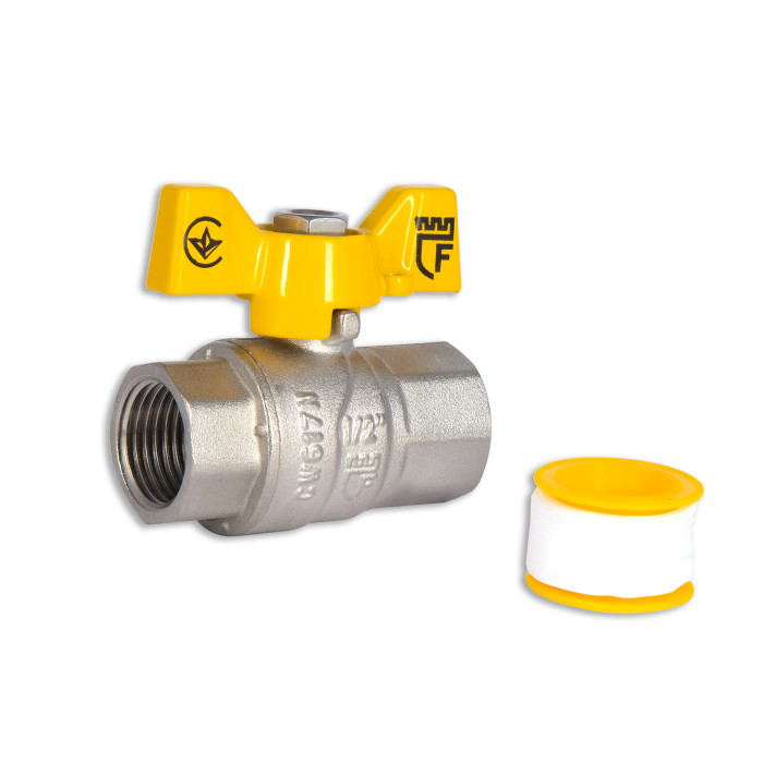 Кран кульовий SD Forte 1/2" ВР для газа (метелик) SF602G15 (SF602G15)