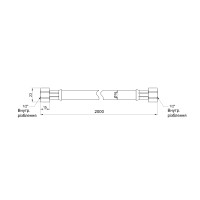 Шланг для газу Thermo Alliance чорний 1/2" ВВ 200 см SD91G200 (SD091G200)