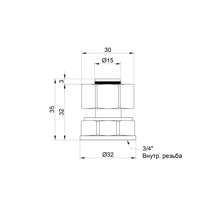 Перехідник обтискний SD Plus 20х3/4" ВР SD153W2020 (SD153W2020)