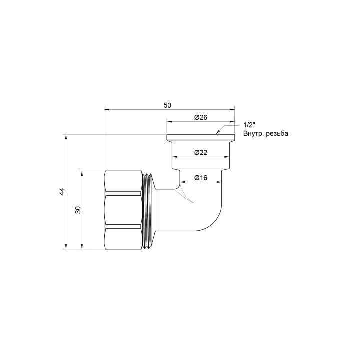 Кут обтискний SD Plus 20х1/2" ВР SD156W2015 (SD156W2015)